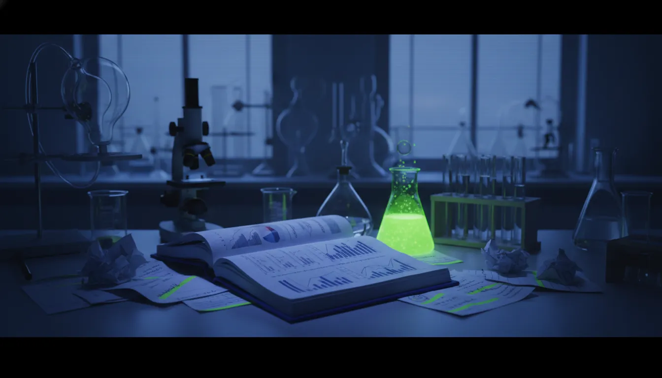 A regulatory document in a biotech lab