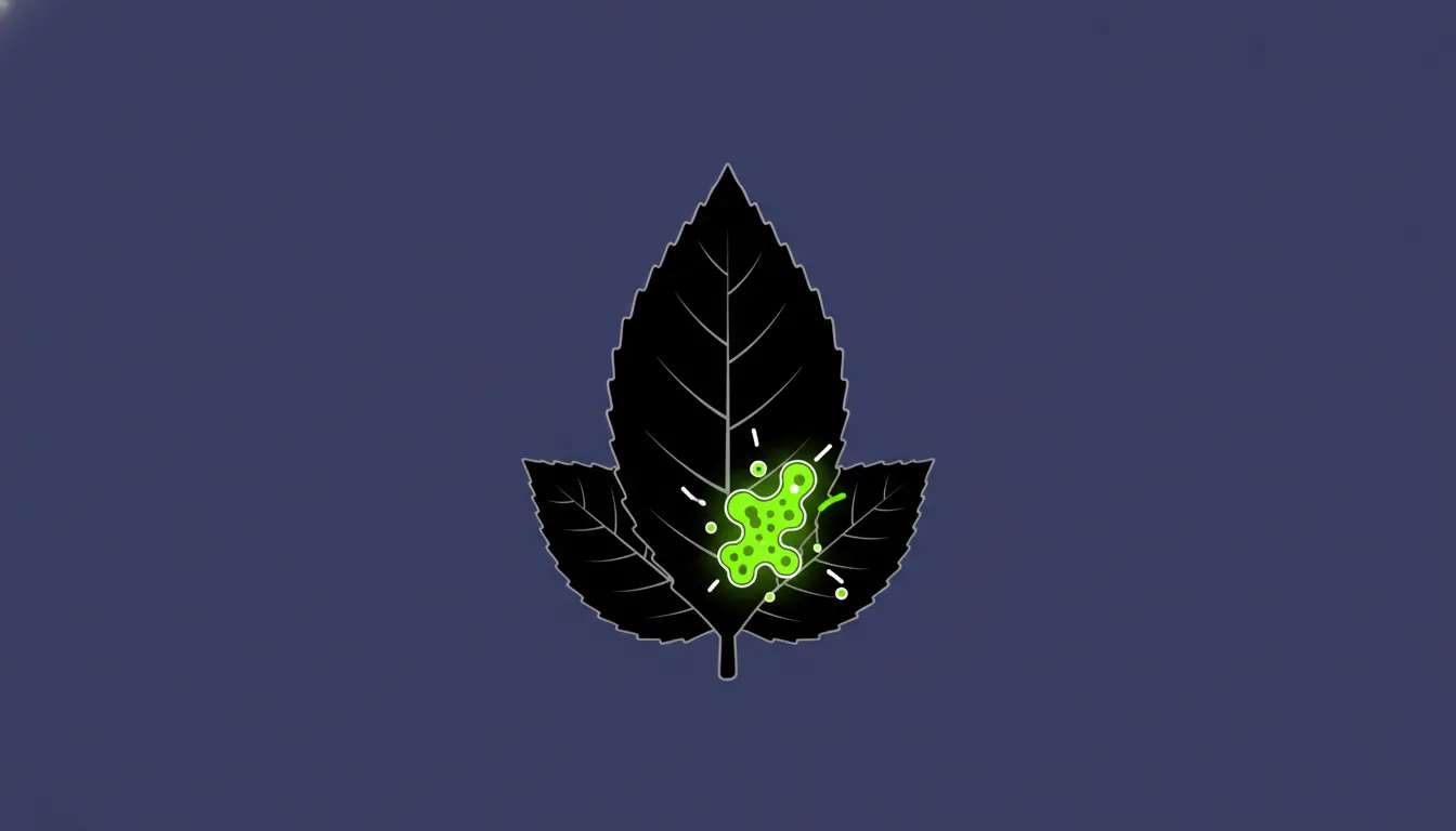 A flat illustration of a tobacco leaf representing oral cancer detection.