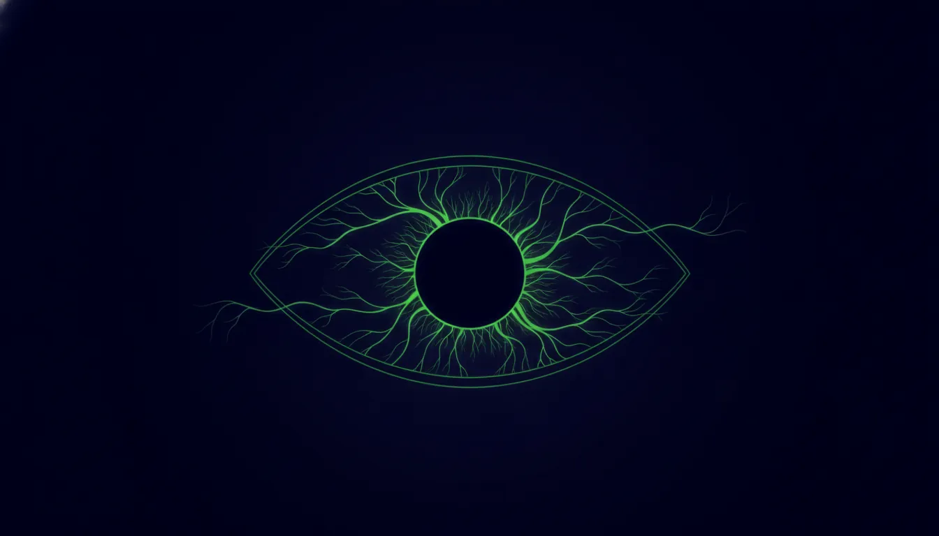 A minimalist representation of an eye with retinal blood vessels