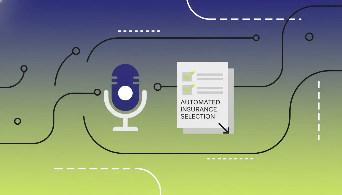 Minimalist illustration of a voice AI agent and an insurance document