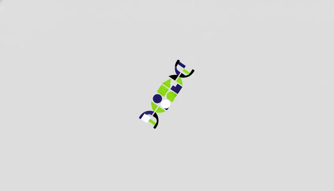 A flat illustration of a protein structure in a minimalist style.