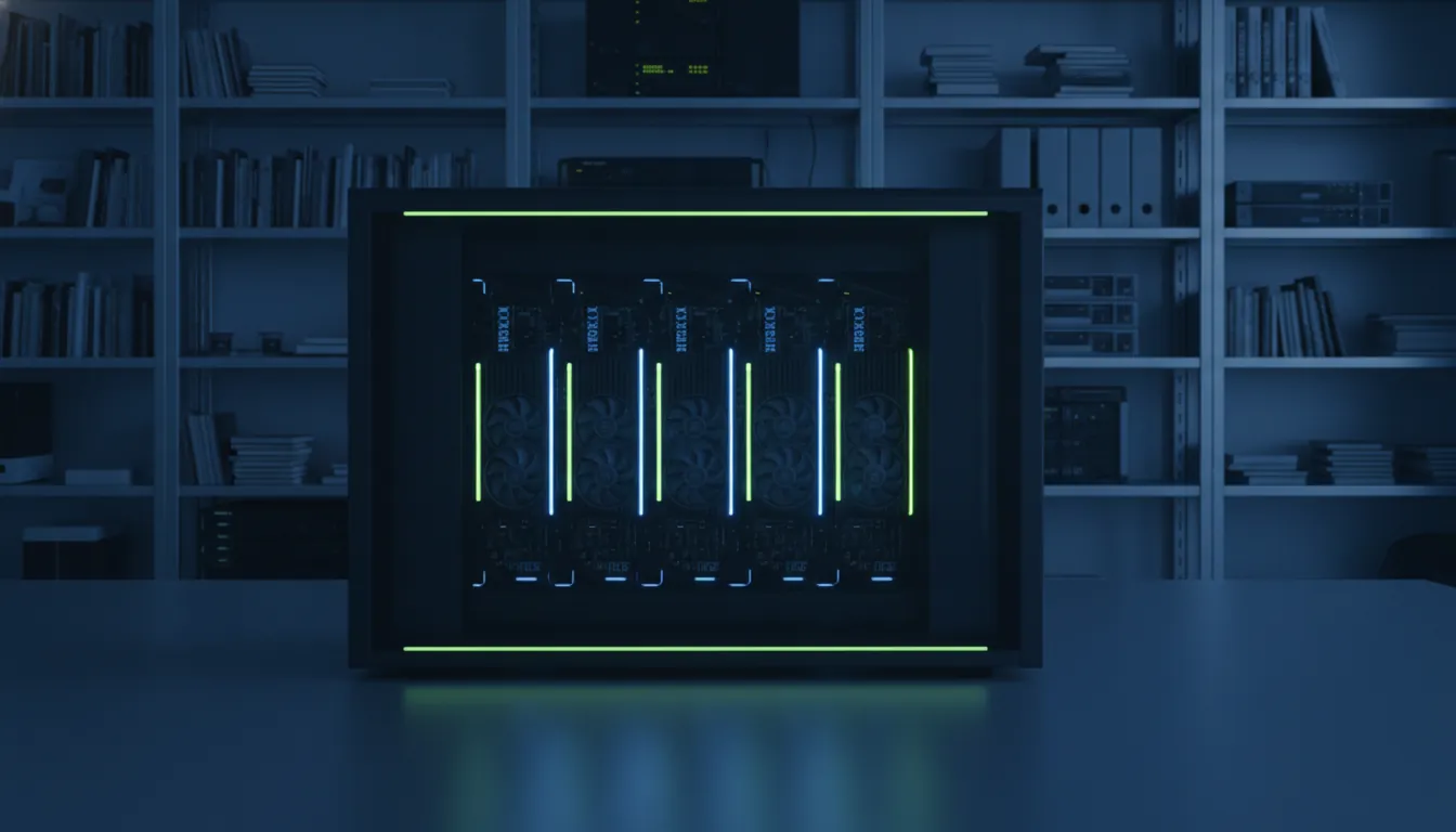 A supercomputer in a research lab with NVIDIA GPUs