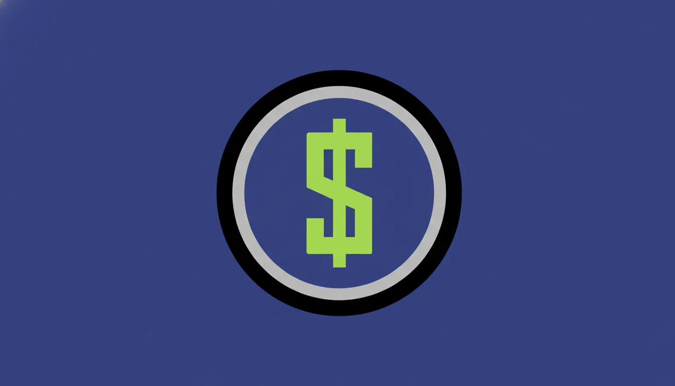 A flat design of a coin representing funding.