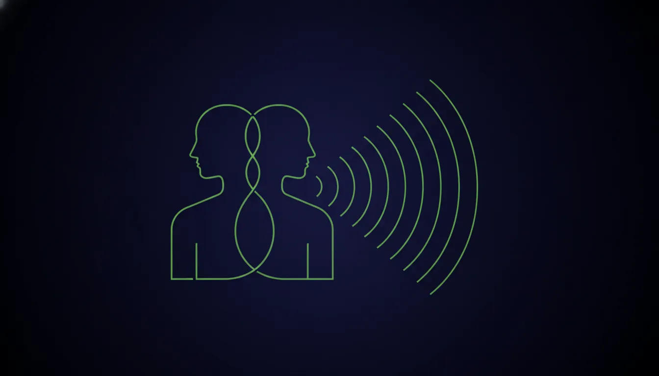 Stylized twin figure representing Computational Twins with simulation waves