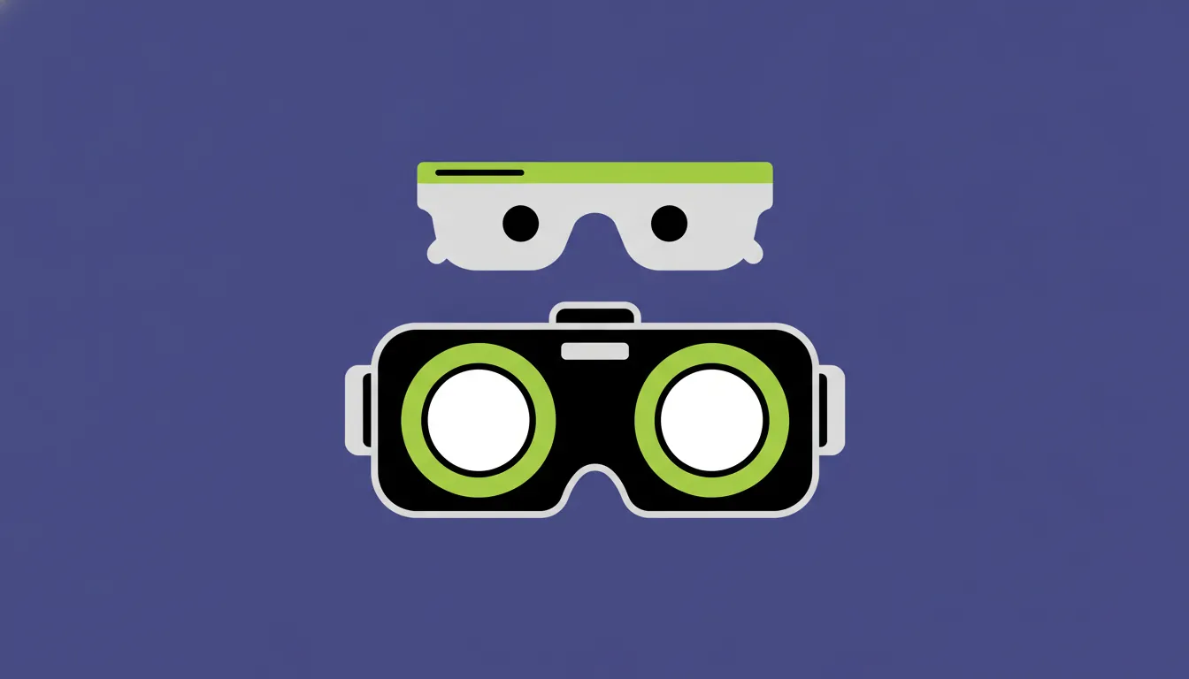 Illustration of smart-glasses and VR headset in flat design