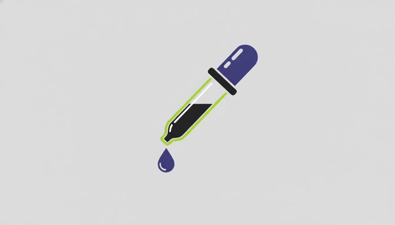 A minimalist illustration of a pipette with a droplet, symbolizing scientific experimentation.