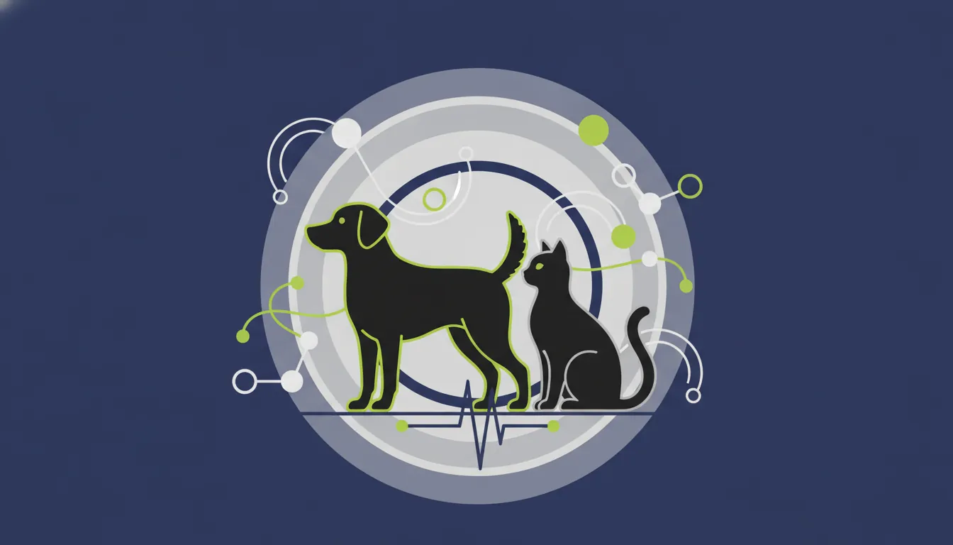 Silhouette of a dog and cat representing veterinary diagnostics