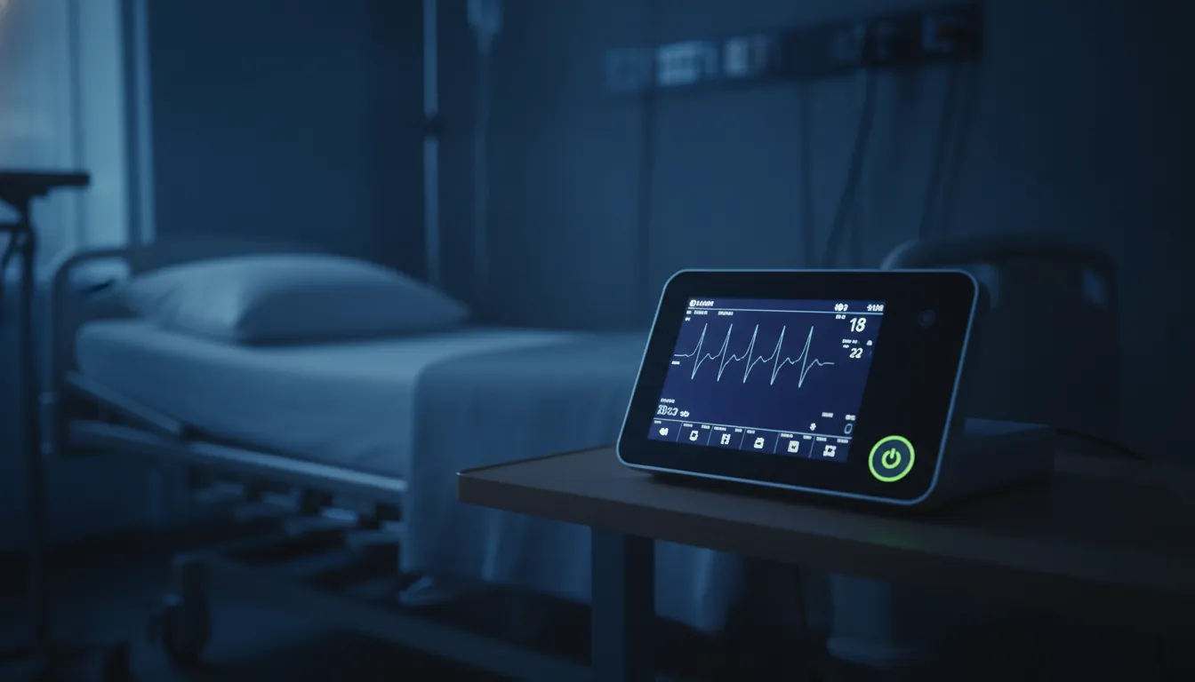 Patient monitoring device in a hospital room