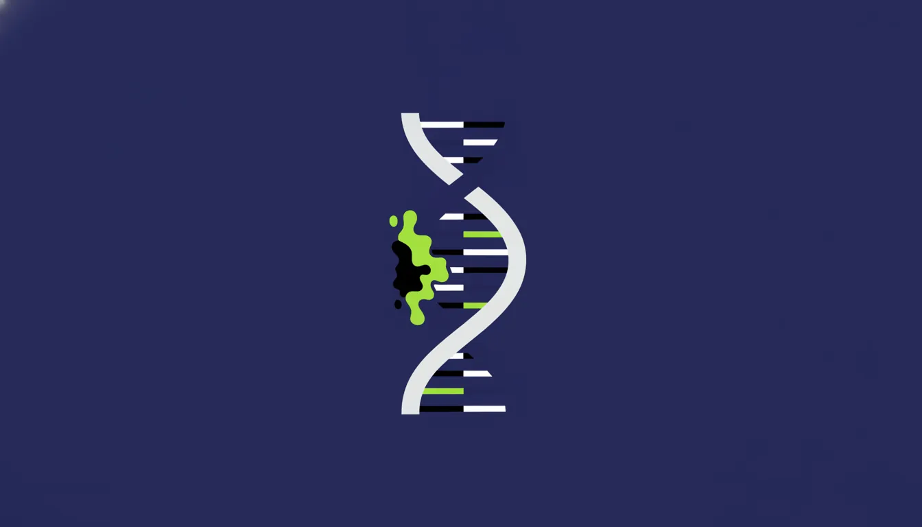 Flat illustration of a DNA strand and epigenetic marker