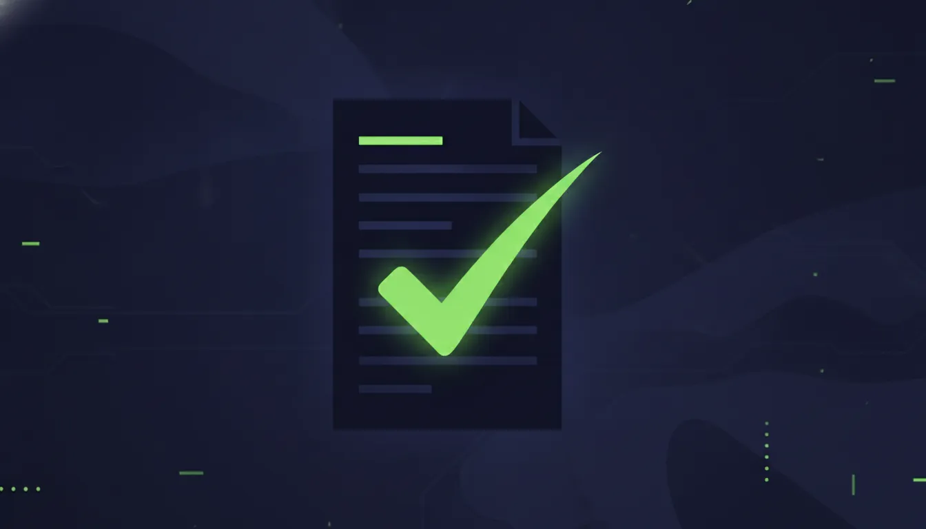 A minimalist illustration of a radiology report with a checkmark, symbolizing workflow efficiency in AI-driven radiology.