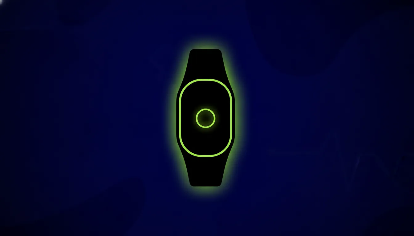 A minimalist illustration of a heart rate monitor in a dark color scheme.