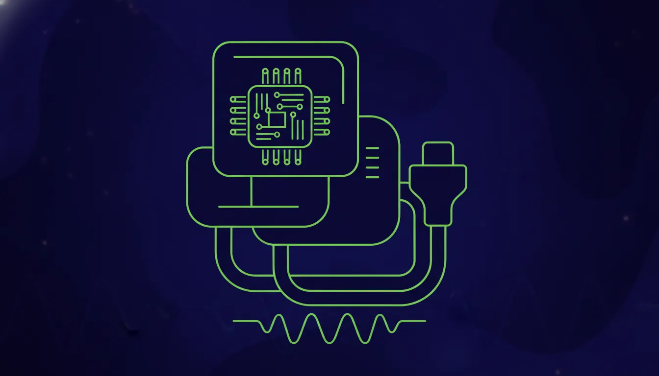Minimalist illustration of an ultrasound scanner with chip module