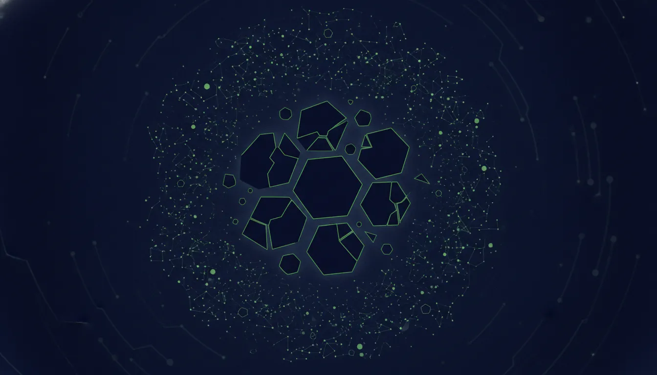 Stylized cancer cells with data points