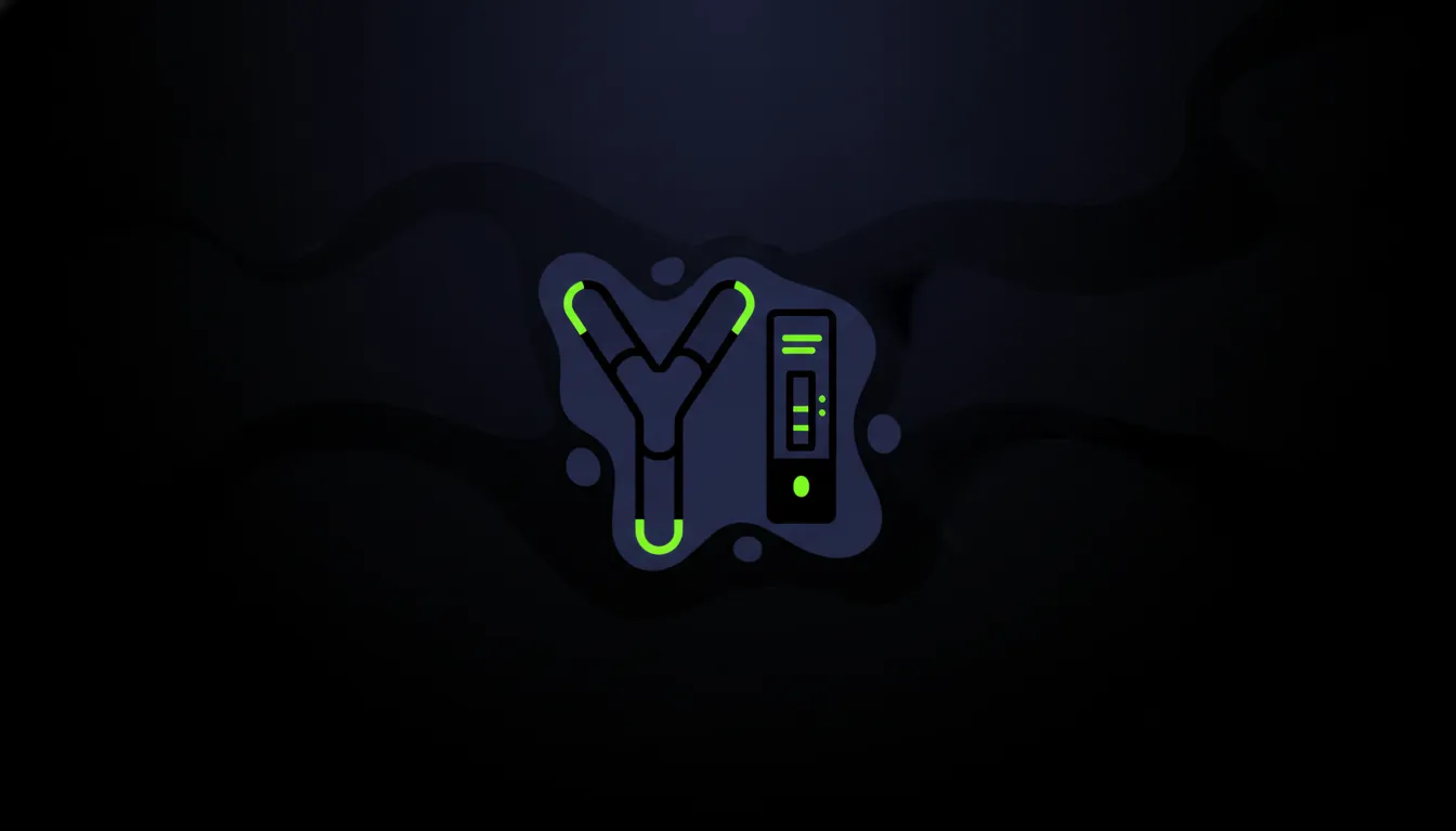 Minimalist illustration of an antibody and test sample