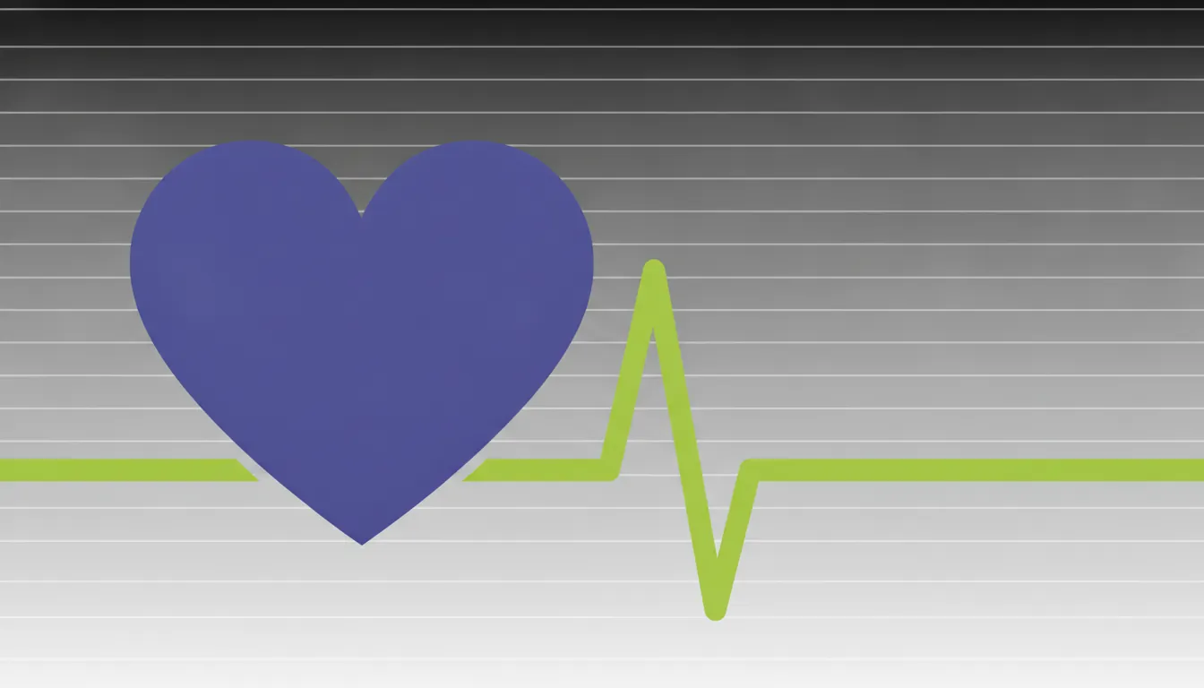 Minimalist illustration of a heart and ECG waveform