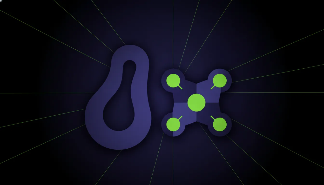 Minimalist illustration of a red blood cell and hemoglobin in dark tones with lime accents.