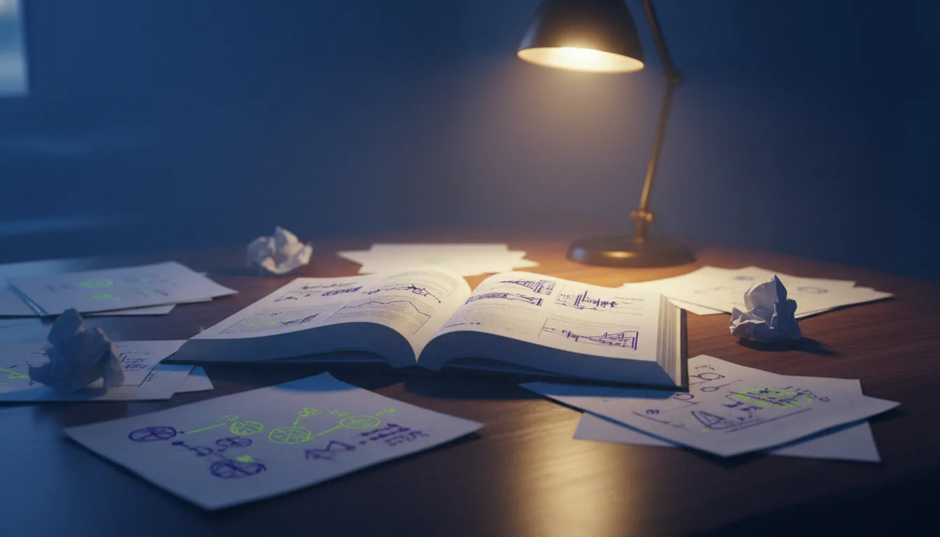 An open scientific journal in a dimly lit research lab, symbolizing collaboration in life sciences.
