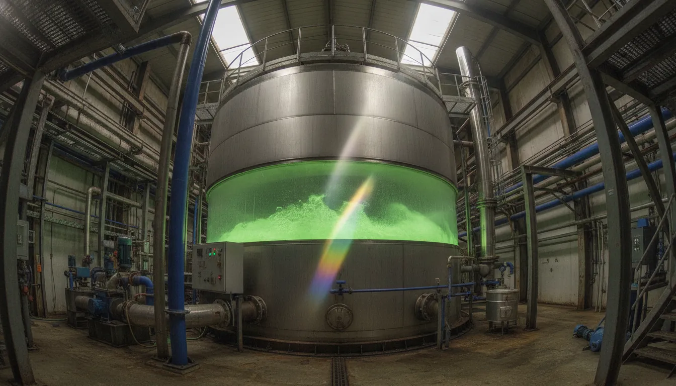 Fermentation tank in a biomanufacturing facility