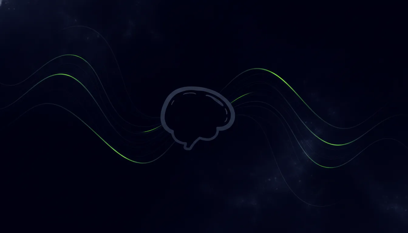 A minimalist representation of a newborn brain monitor with brain wave patterns.