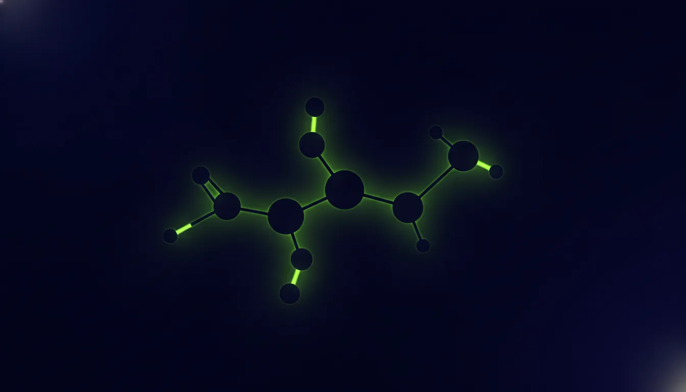 A minimalist representation of a drug compound in a dark color scheme.