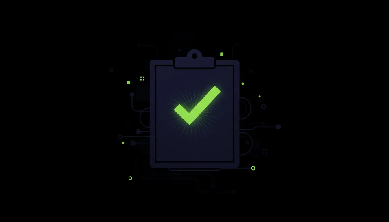A clipboard with a checkmark representing regulatory compliance in clinical trials.