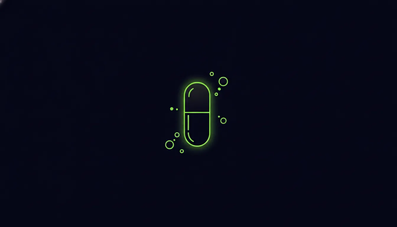 A minimalist illustration of a pill symbolizing drug discovery.