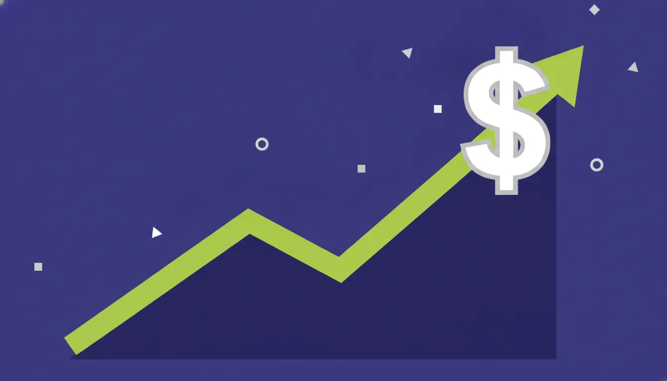 A minimalist financial graph with a dollar sign, symbolizing economic growth.