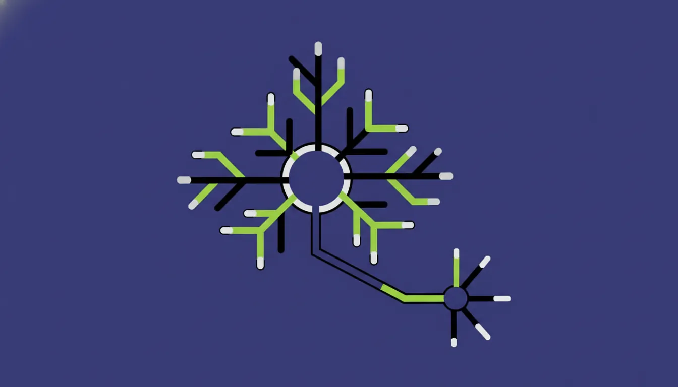 A minimalist illustration of a neuron representing bio-intelligence in a digital landscape.
