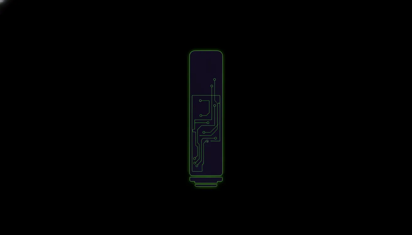 A minimalist representation of an HPLC column in a dark color scheme.