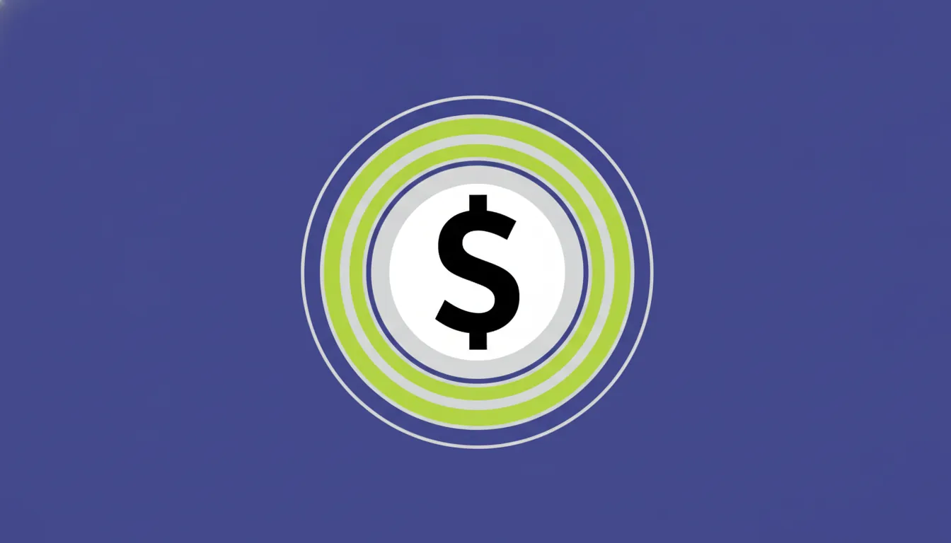 A minimalist representation of financial growth with a dollar sign and a circular shape.