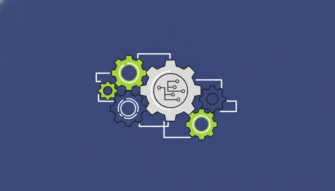 Silhouette of interlocking gears representing healthcare collaboration