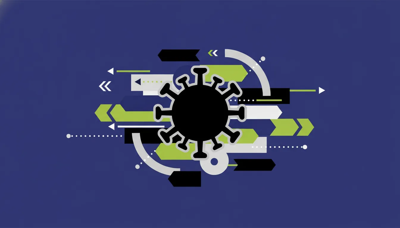 A minimalist representation of a virus icon symbolizing disease outbreaks in digital health.