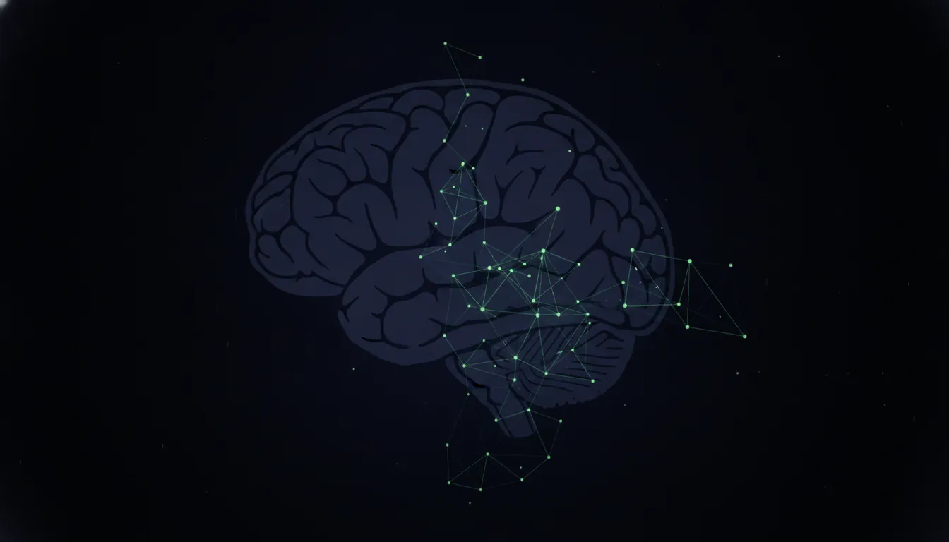 Minimalist illustration of a brain scan and AI model