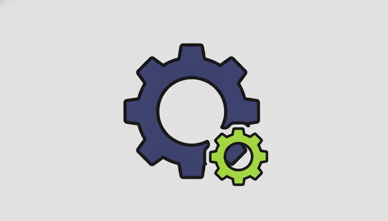 A minimalist illustration of gears representing collaboration in AI.