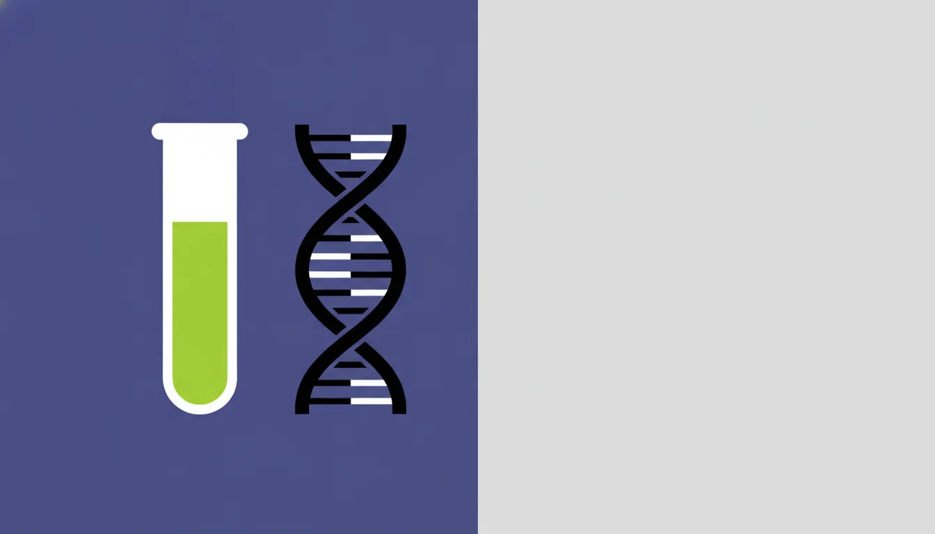 A minimalist illustration of a test tube and DNA strand representing health technologies.