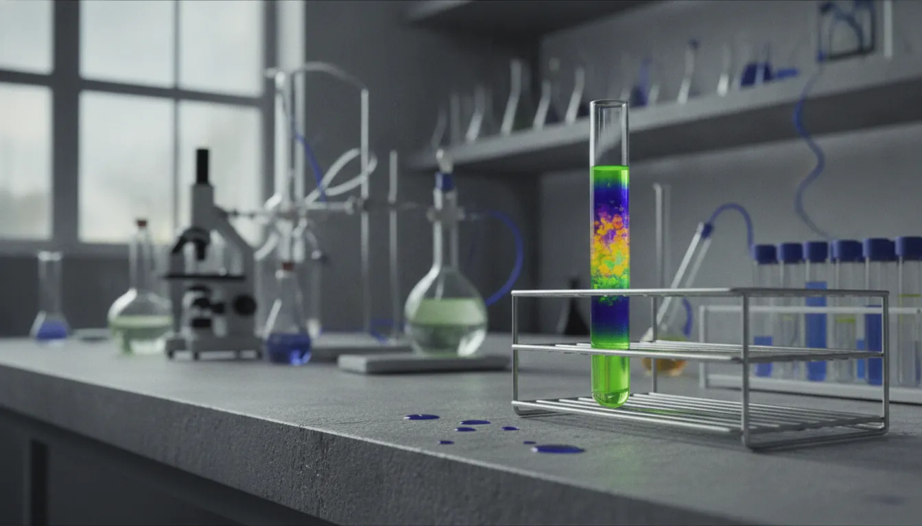 A test tube with a biological sample in a modern lab setting.
