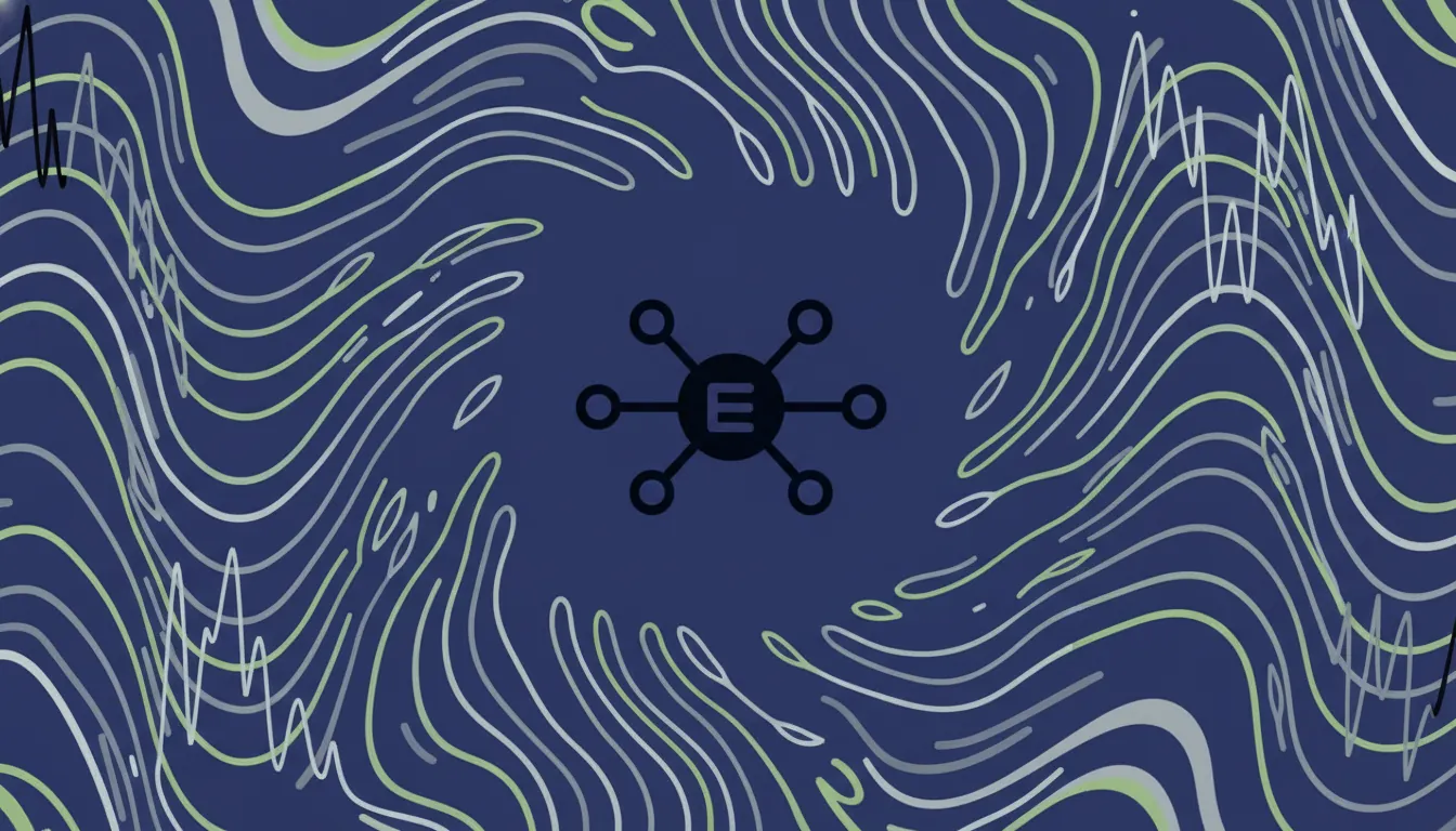 A minimalist representation of an EEG electrode and brain waves.