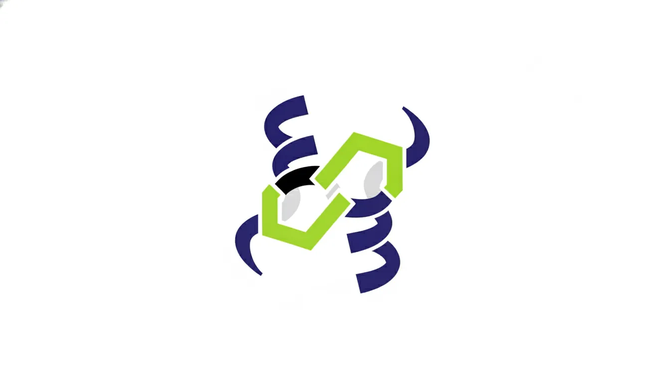 A minimalist representation of protein structure and molecular docking in flat design.