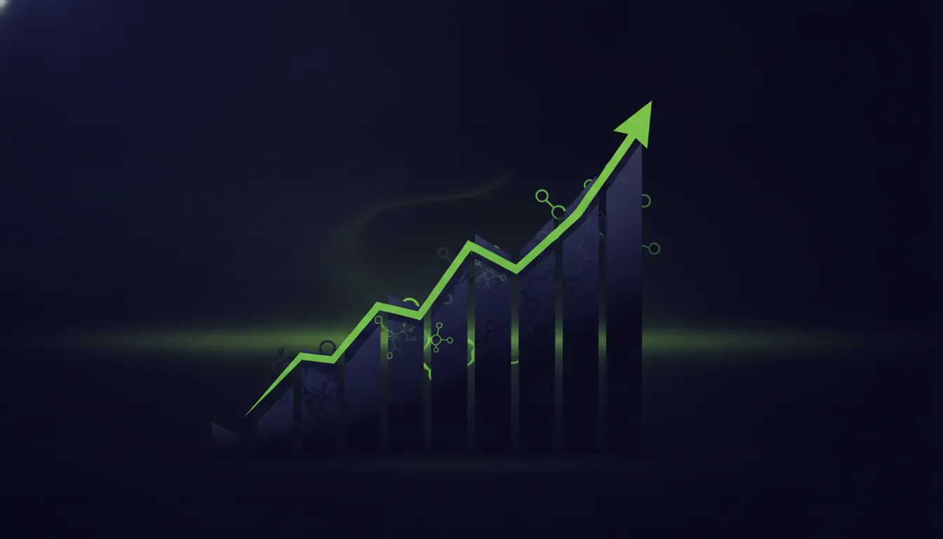 Stylized stock market graph silhouette