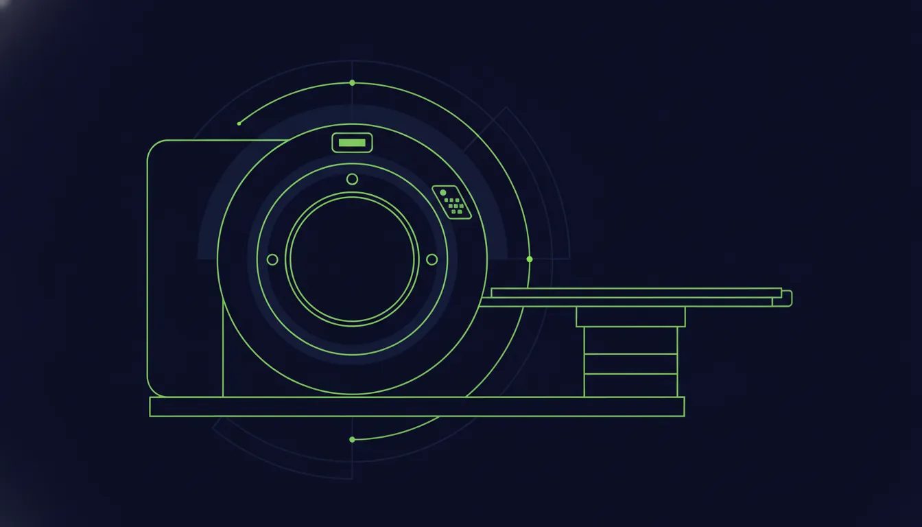 Flat illustration of a CT scan machine