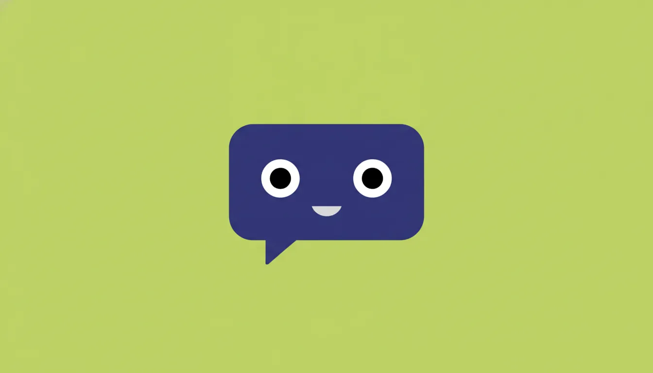 A minimalist chatbot icon on a lime background