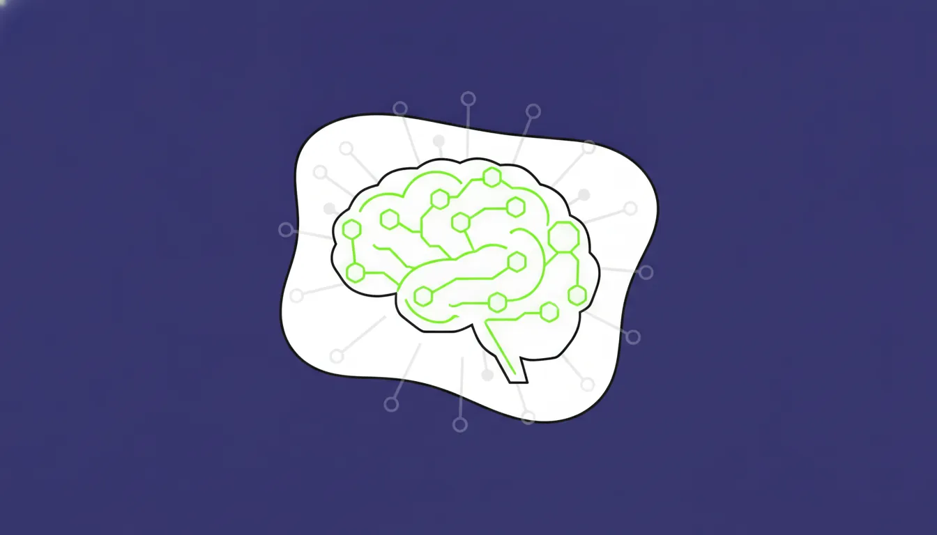 Flat illustration of a tissue sample with an AI brain overlay