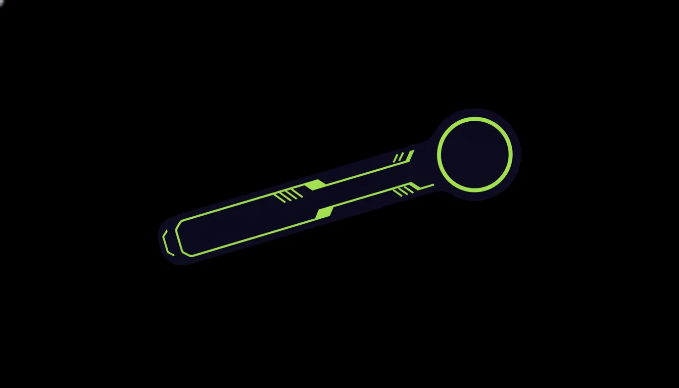 A minimalist illustration of a medical diagnostic tool in a dark color scheme.