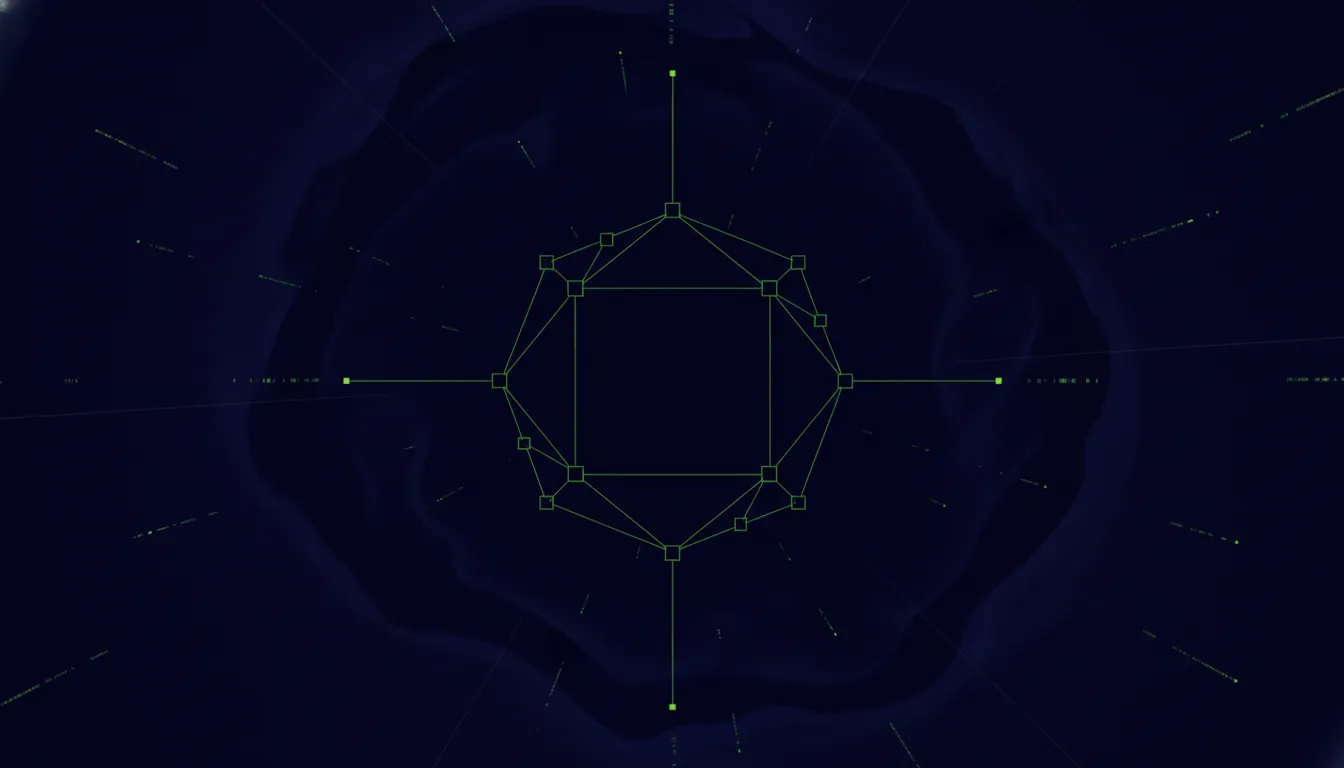 Minimalist representation of a data interface in a dark color scheme.