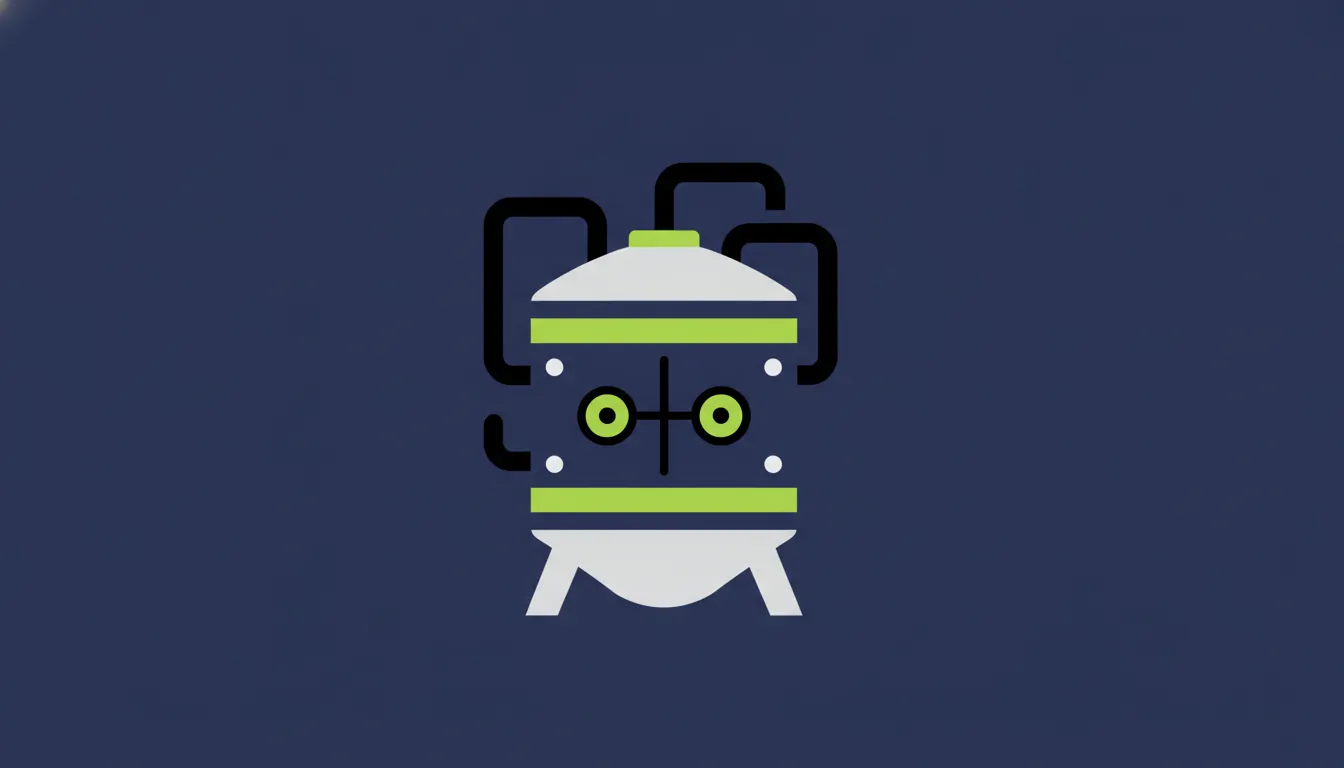 A minimalist illustration of a bioreactor representing biomanufacturing.