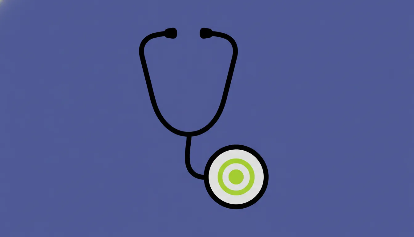 Flat illustration of a stethoscope in a medical context