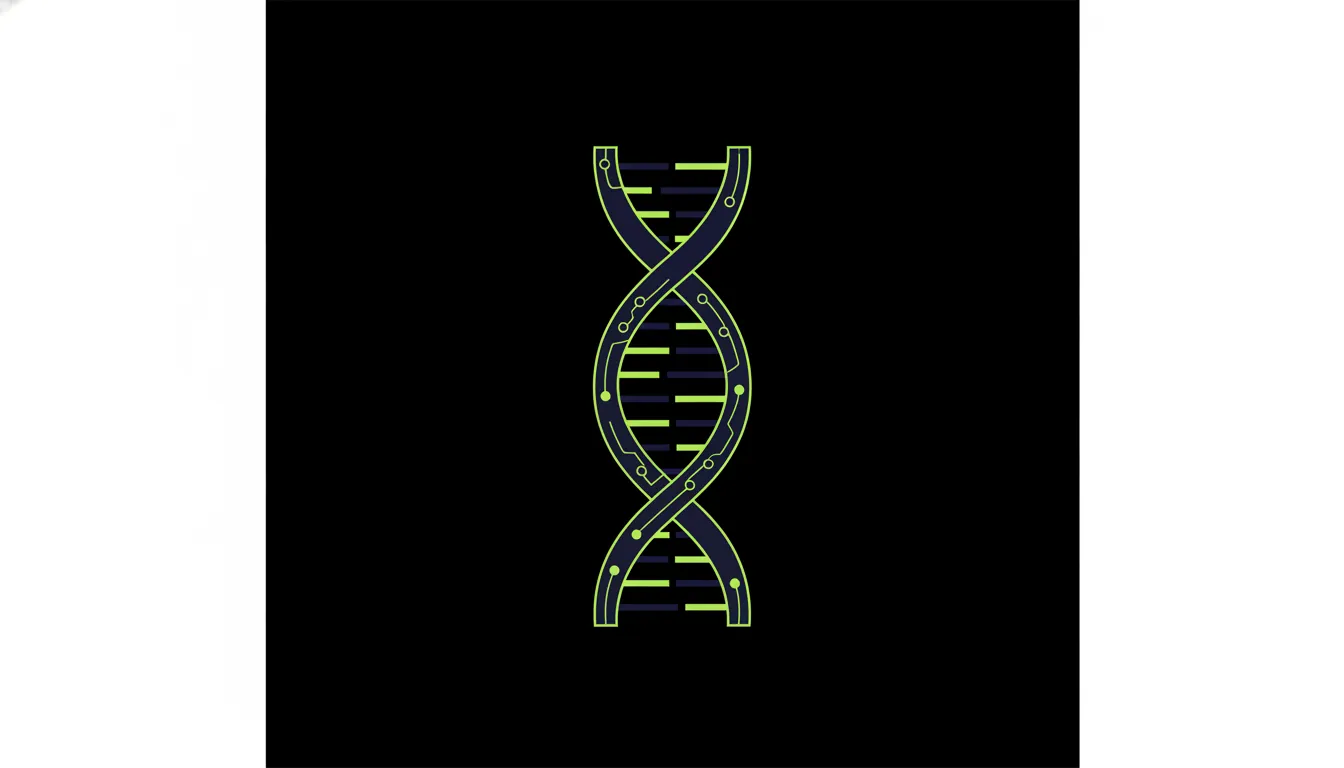 A minimalist illustration of a DNA strand representing genomic testing.
