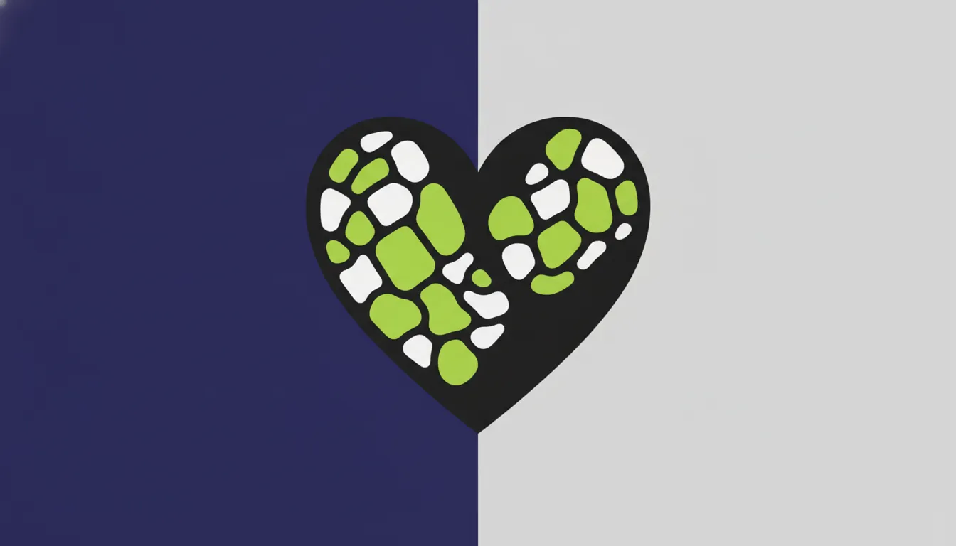 Minimalist illustration of a heart with plaque
