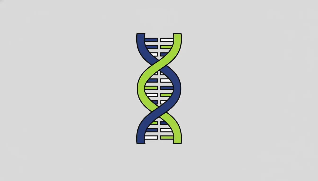 A minimalist representation of a DNA double helix symbolizing biotechnology investment.