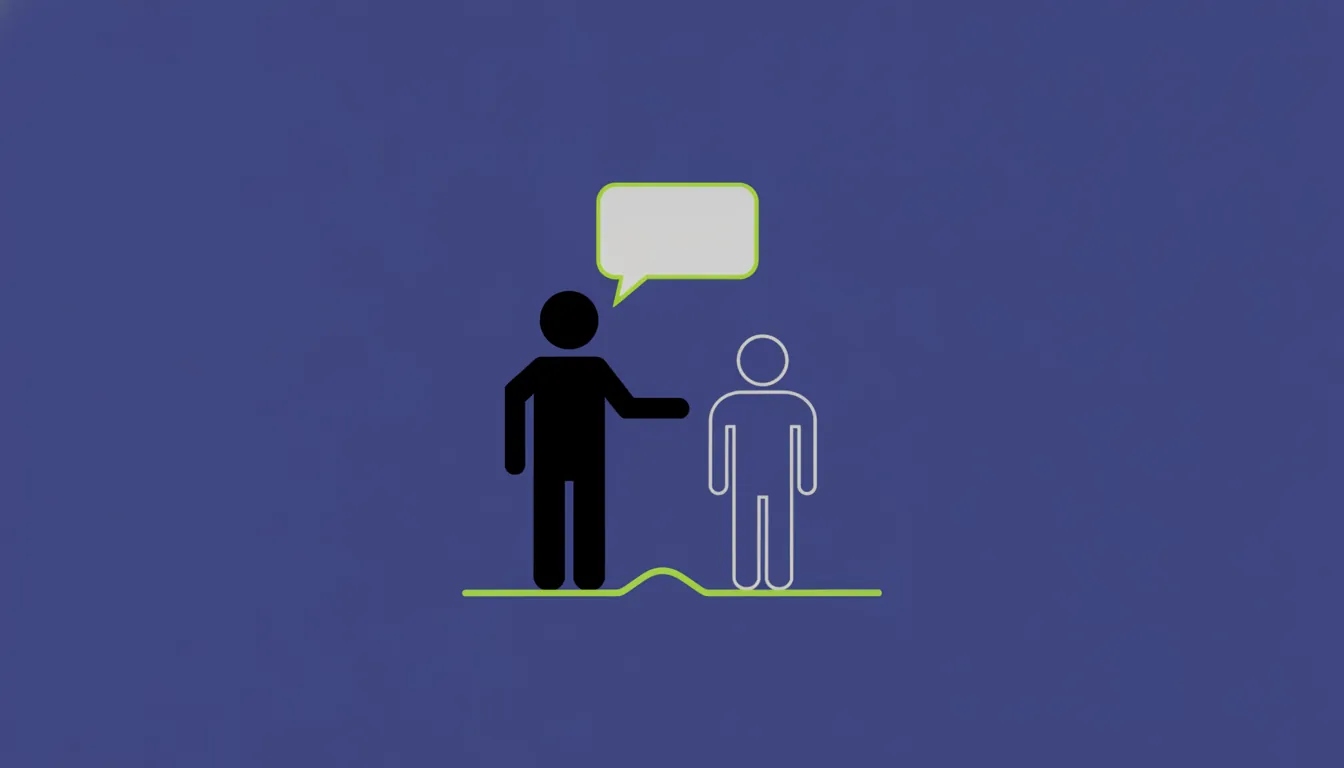 A minimalist representation of a health coach and patient in a digital healthcare setting.